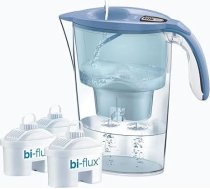 LAICA J9077B Stream Line filtra krūze - 2,3L - zila - 3 Bi-Flux filtri, saglabā minerālsāļus un samazina nevēlamu vielu daudzumu, digitālais taimeris, droša, ražots Itālijā