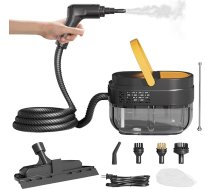 Pārnēsājams tvaika tīrītājs, 2500 W tvaika tīrītājs ar 1600 ml ūdens tvertni, augstspiediena tvaika tīrītājs 3 bāri, rokas tvaika tīrītājs ar 3 birstes galviņām virtuves mēbelēm, vannas istabai, automašīnai, grīdai,