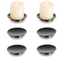Inweder Sveču plate Sveču paplāte Dekoratīvs sveču turētājs Melns dzelzs sveču turētājs stabuļu svecēm 6 Ziemassvētku sveču turētāji vaska svecēm Halovīni Kāzu ballīte Dzīvojamā istaba