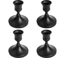 KRIPINC 4 x Taper sveču turētāji, melns metāla sveču turētājs, retro vintage sveču turētājs, vintage dekoratīvo sveču turētājs pusdienu galdam, Helovīnam, Ziemassvētkiem, kāzām, kristībām