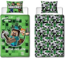 Rakstzīmju pasaule Minecraft Oficiālais Block Check Gaming Reversible Double Sided Duvet Cover Set with Matching Pillow Case Single Set