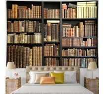 Vintage grāmatu plaukts gobelēns sienas piekaramais Retro bibliotēka hipiju gobelēns guļamistabai dzīvojamā istaba koledžas kopmītne estētiska apdare 201 x 152 cm
