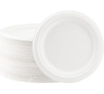 ZEONHEI 100 gab. 7 collu vienreizlietojamie papīra šķīvji, balti bagases šķīvji, spēcīgi cukurniedru šķīvji piknikiem, grilēšanai, ballītēm, ikdienas lietošanai