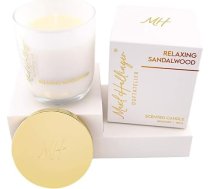 Hallingers Relaksējoša sandalkoka aromātiskā svece no sojas vaska līdz 40 stundām Maxl Hallinger Fragrance Studio, aromātiskās sveces, aromātiskās sveces stiklā (Stikls un kaste) - dāvana vasarā un kā lieliska dāvana.
