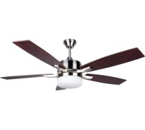 Orbegozo CP 79132 - Griestu ventilators ar tālvadības pulti, 5 lāpstiņas, 132 cm diametrs, 60 W jauda, lampa, kluss, 3 līmeņi, hroms, balts