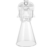 Veemoon Stikla eņģeļa sveču turētājs Tējas gaismas statīvs Votive Candle Cup Ziemassvētku eņģeļa statuja Galda dekorēšana kāzām Puses Mājas