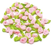 50 x 15 mm mini roze satīna lentes roze ziedu roze ziedu roze ziedu roze ziedu roze ziedu gaiši rozā krāsā