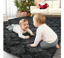 Falflor Area Rug Living Room Grey Mazgājams īpaši liels 200 x 300 cm Pūkains biezs šūtains mīksts neslīdošs nav izšļakstīšanas paklājs guļamistabai birojam ēdamistabai Home Decor