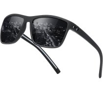 Polarizētas saulesbrilles Vīrieši Sievietes sporta brilles saulesbrilles Unisex Classic Retro Vintage UV400 aizsardzība saulesbrilles Vīrieši taisnstūra melni saulesbrilles Vīrieši āra pārgājieniem Makšķerēšana, melns