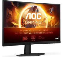 AOC Gaming C27G4ZXED - 27 collu Full HD izliekts monitors, 280 Hz, 1ms, HDR10, FreeSync Premium (1920 x 1080, HDMI, DisplayPort), melns/pelēks