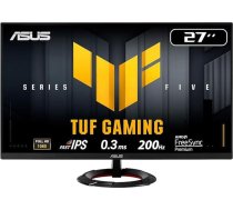 ASUS TUF Gaming VG279Q5R 27 collu Full HD monitors (200 Hz, 0,3 ms GtG, FreeSync, Adaptive Sync, ELMB, GameFast Input, HDR10, Fast-IPS panelis, 16:9, 1920x1080, DisplayPort, HDMI, skaļrunis)
