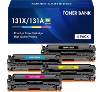 Toneru banka saderīga tonera kasetne priekš HP 131A 131X CF210X CF210A CF211A CF212A CF213A Laserjet Pro 200 Color MFP M276nw M276n M251n M251nw M276 M251nw M276 M251 276nw 276n (Black Cyan Yellow Magenta, 4.4
