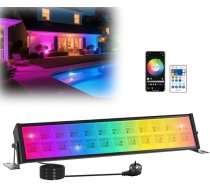T-SUN 72 W LED prožektors āra gaismai, viedā RGB Wallwasher gaisma ar tālvadības pulti un Bluetooth lietotni, LED joslas gaismas efekti, IP66 ūdensnecaurlaidīga puse Lights disko, dārzs, pagalms, Halloween skatuves apgaismojums