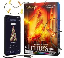 Twinkly Strings USB-C sveces 200 LED, LED sveces pasaku gaismas, RGB LED gaismas, daudzkrāsainas, Valentīndienas gaismas, saderīgas ar Alexa un Google Home, USB-C, zaļš kabelis, 12 m