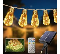 Aogled LED LED saules pasaku gaismas āra 8 m LED saules kristāla bumbiņas āra saules pasaku gaismas ar tālvadības pulti dārzam, terasei, balkonam, kāzām