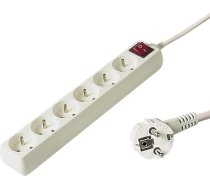 PremiumCord strāvas pagarinātājs ar strāvas slēdzi, 7 m, 6 rozetes, 230 V pagarinātājs, 3 x 45° vītas franču rozetes, augstas kvalitātes strāvas pagarinātājs ar bērnu slēdzeni, krāsa: balta