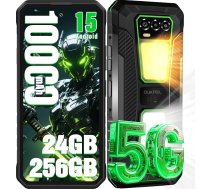 OUKITEL WP58 Pro āra viedtālrunis 5G, 24GB + 256GB/1TB, 10000mAh āra mobilais tālrunis Android 15, 6,7 collu/120Hz izturīgs viedtālrunis, dubulta kempinga gaisma, 64MP kamera, ūdensizturīgs būvlaukumā