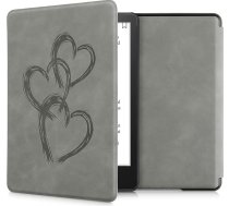 kwmobile Flip Case saderīgs ar Amazon Kindle Paperwhite 11th Generation 2021 Case - Flip Case for Kindle Paperwhite Faux Leather Case - Brush Hearts