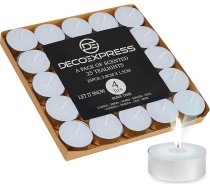 DECO EXPRESS tējas lukturīši, 24, 25, 50, 100 vai 200 tējas lukturīši, ilgs degšanas laiks - 4, 8 vai 10 stundas (vai tas griežas 25/4 stundas?)