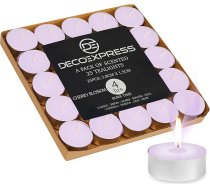 DECO EXPRESS tējas lukturīši, 24, 25, 50, 100 vai 200 tējas lukturīši, ilgs degšanas laiks 4, 8 vai 10 stundas (Cherry Blossom 25/4 Hours)