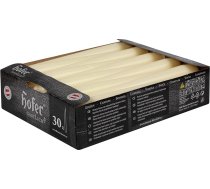 Hofer Taper sveces - Ziloņkaula kauls - 2,3 x 25 cm - 30 taper sveču komplekts - ilgs degšanas laiks 7 stundas - galda sveces bez aromāta - sveces bez pilieniem - RAL kvalitātes vasks - ražots ES