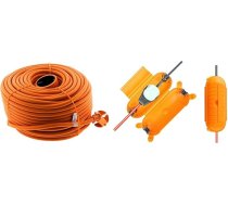 Zenitech pagarinātājs, 16 A, HO5VV-F, 2 x 1,5 mm², oranžs, 50 m. & Brennenstuhl Safe-Box Big IP44 / Aizsargkabele pagarinātājam (Aizsargkabele āra kabelim), dzeltens