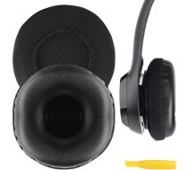 GEEKRIA QuickFit rezerves proteīna ādas ausu spilventiņi priekš Logítech H390 H600 H609 austiņu ausu spilventiņi austiņu austiņu spilventiņu remonta detaļas (melns)