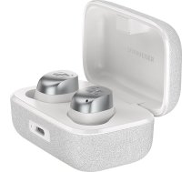 Sennheiser Momentum True Wireless 4 viedās austiņas ar Bluetooth 5.4, kristāldzidru skaņu, ērtu dizainu, 30 stundu akumulatora darbības laiku, adaptīvo ANC, LE Audio un Auracast - balti sudraba krāsā