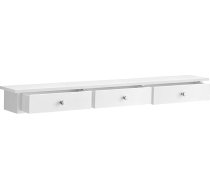 Songmics LWS085W01 Sienas plaukts peldošais plaukts ar 3 atvilktnēm, glabāšanas plaukti priekšnamā 80 x 15 x 10 cm Dzīvojamā istaba, guļamistaba, guļamistaba, virtuve, augsta spīduma apdare, balta krāsā