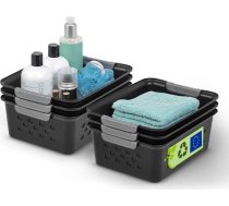 Iris Ohyama, plastmasas plauktu grozi Atvērt melns 5L komplekts no 6 kaudzēm Ventilācija Redzams saturs Vannas istaba Rotaļlietas Pārtika Birojs Skapis Organizācija BPA Free OSB-S