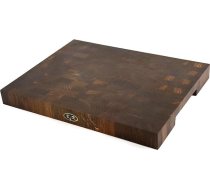 B4K® 43 x 33 x 4,3 cm sagriešanas bloks izgatavots no ozolkoka galotnes Roku darbs purva ozolkoka sagriešanas dēlis ar rokturiem Antibakteriāla galotnes koka dēlis ar neslīdošām silikona kājām Premium koka virtuves dēlis