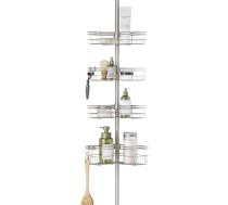 Zenna Home Satīna niķeļa dušas kabīne ar spriegošanas stieni, 4 stūra grozi, metāla, 60"-97"