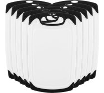 ZOFUN 8 plastmasas dēlīšu komplekts, 25 x 14,8 x 0,8 cm, melns brokastu galds, griešanas dēlītis ar sulas rievām un pretslīdošiem rokturiem, profesionāls