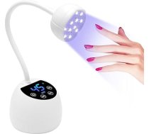 Mini UV LED nagu lampa, LCD displejs, automātiskais inteliģentais sensors, 36 W UV lampa gēla nagiem, 12 gabaliņi LED lodīšu ar dubulto gaismas avotu, lietošanai mājās un salonā (balta)