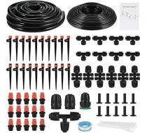 Irigācijas sistēmas komplekts, 250 pēdu ātrais savienotājs, automātiskā dārza laistīšanas sistēma āra augiem, 1/4" + 1/2" šļūtene, DIY siltumnīca, pilienveida irigācijas komplekts zālienam,