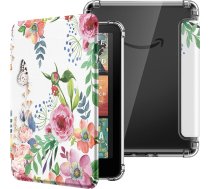 MoKo Hülle für All-New 7" Kindle Paperwhite 12. Gen 2024 & Kindle Colorsoft Signature Edition, Ultraklar Weich Transparent TPU Rückseite Leicht Schutzhülle mit Auto Schlaf/Aufwach, Duftende Blume