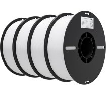 Creality Ender PLA filaments 1,75 mm, 4 kg, balts, 3D printeru filaments PLA, izmēru precizitāte +/-0,02 mm, vakuuma iepakojumā (4 x 1 kg spole, 4 balti)