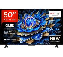 TCL 50T69C 50 collu QLED, Direct LED televizors, 4K HDR televizors, Smart Google TV (Dolby Vision & Atmos, Game Master, Motion Clarity, saderīgs ar Google Assistant & Alexa)