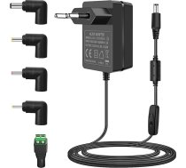 12V 2A barošanas avots, no maiņstrāvas 100-240 V līdz līdz līdzstrāvas 12 V barošanas adapteris, saderīgs ar 12Vdc 2.0A 2000mA 1.5A 1500mA 1A 1000mA maršrutētāju LED lentes gaisma Ārējais cietais disks CCTV kamera