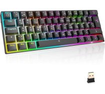 EMPIRE GAMING - K246 bezvadu spēļu tastatūra Compact TKL 65% WiFi Wireless Type-C - Mehāniskā MX sarkanā slēdzis (DE-QWERTZ) - priekš PC/PS4/PS5/Xbox - RGB 22 efekti - 62 taustiņi