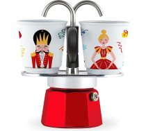 Bialetti Nutcracker Moka Mini Express ar 2 porcelāna tasītēm