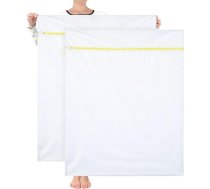 OTraki veļas mazgāšanas tīkls, 2 gab., 90 x 110 cm, liels veļas maisiņš veļas mašīnai, atkārtoti lietojams veļas mazgāšanas tīkls ar rāvējslēdzēju, veļas mazgāšanas tīkls aizkariem, mājdzīvniekiem, plīša rotaļlietām, veļas ma