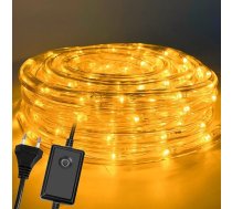ISOISL LED gaismas caurule ārā, 20 m 480 LED gaismas caurule ārā, ūdensizturīga LED šļūtene, silti balta ar taimeri un 8 gaismas caurulēm, paredzēta āra iekštelpām, kāzu svinībām, kāzu un Ziemassvētku dekorēšanai