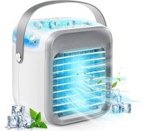 Pārnēsājams gaisa kondicionieris, personīgais dzesēšanas ventilators, 3 in 1 iztvaikošanas ventilators ar lielas ietilpības ūdens tvertni, kluss mini kondicionieris, galda dzesēšanas ventilators mājai, guļamistabai, ceļošanai un birojam, pe