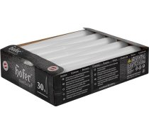 Hofer - Knaiblīšu sveces - Baltas - 2,3 x 25 cm - 30 knaiblīšu sveču komplekts - ilgs degšanas laiks 7 stundas - nearomatizētas galda sveces - Austrijā ražotas sveces bez pilieniem