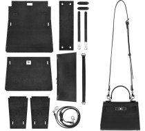 POPSEWING DIY somu komplekts Dizainera soma sievietēm, DIY ādas somu komplekts, DIY crossbody plecu soma ar šūšanas komplektu, DIY roku darbs, somu komplekts mammai, draudzenei, dzimšanas dienas, Ziemassvētku dāvanai (melns)