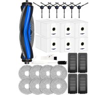 iRobacc 27 piederumu komplekts Ecovacs Deebot N30 Pro Omni, N30 Omni robotizētajam putekļsūcējam, 1 galvenā birste, 6 sānu birstes, 6 aktīvās ogles putekļu maisiņi, 4 aktīvās ogles HEPA filtri, 8 salvetes, 2