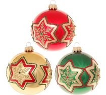 Krebs Glas Lauscha Ziemassvētku rotājums / Ziemassvētku eglītes rotājums no stikla - Ziemassvētku rotājumi - Motiīvs: Zvaigzne - Iepakojumā 3 gabali - Izmērs: Aptuveni 8 cm
