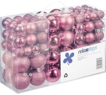 Relaxdays 100 Ziemassvētku bumbiņu komplekts - Ziemassvētku rotājumi - matētas, spīdošas, mirdzošas bumbiņas - diametrs 3, 4 un 6 cm - krāsu izvēle