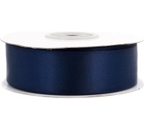 Divpusējā satīna lenta 25 mm x 20 m ruļļos - Krāsu izvēle 6/10/25/38 mm - Krāsnoturīga un mazgājama - Lente kāzām - Dāvanu lenta iesaiņošanai, dekorēšanai un amatniecībai - Tumši zila 370